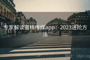 专家解读蜜桃传媒app：2023进阶方法