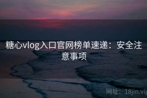 糖心vlog入口官网榜单速递：安全注意事项