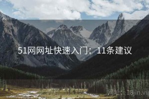51网网址快速入门：11条建议
