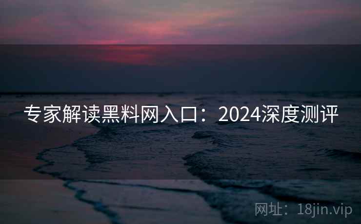专家解读黑料网入口：2024深度测评